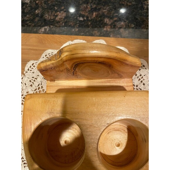 Handmade Wood Napkin, Salt & Pepper Holder - Picture 10 of 10